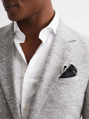 Plain Silk Pocket Square Black | Men
