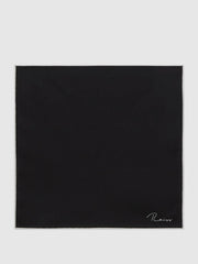 Plain Silk Pocket Square Black | Men