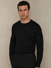 Merino Wool Crew Neck Jumper Black | Men