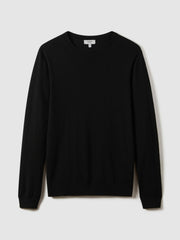 Merino Wool Crew Neck Jumper Black | Men