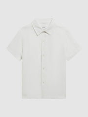 3-9 yrs Short Sleeve Linen Shirt White | Children & Baby