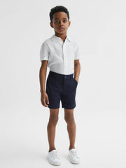 3-9 yrs Short Sleeve Linen Shirt White | Children & Baby