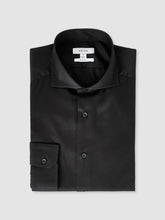 Slim Fit Cotton-Twill Two-Fold Shirt Slim-Fit Black | Men