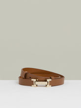 Leather Square Hinge Belt Tan | Women