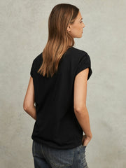 Cotton-Jersey Crew Neck T-Shirt Black | Women