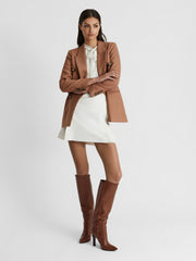 Leather Knee High Boots Tan | Women