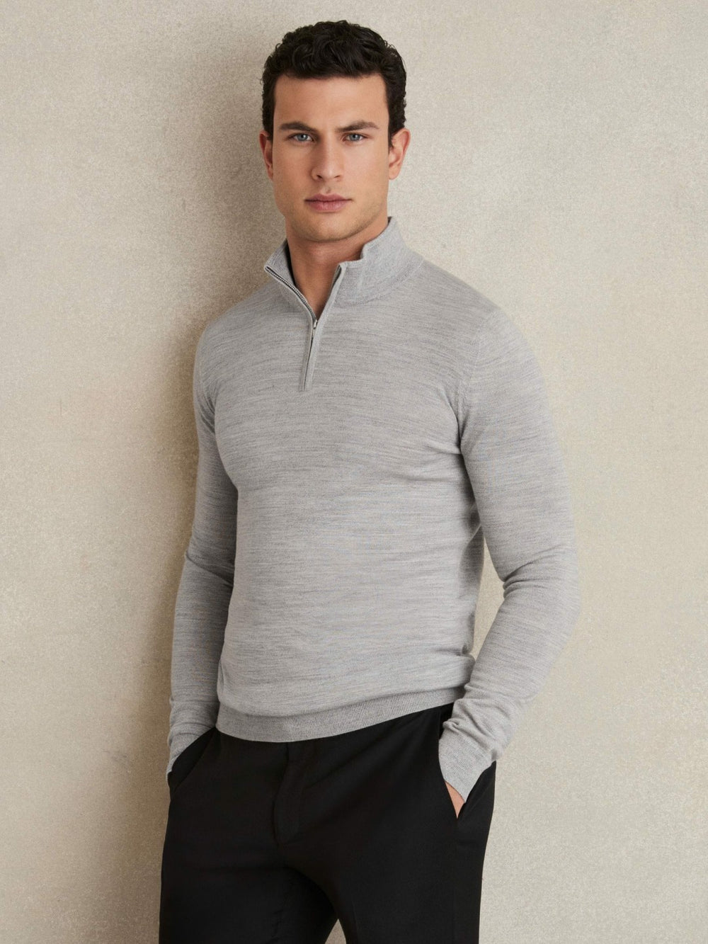 Merino Wool Half-Zip Jumper | Men