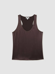 Silk Scoop-Neck Vest Mauve | Women