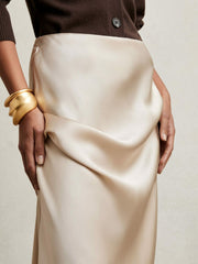 Silk Slip Maxi Skirt Champagne Neutral | Women