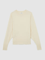 Wool-Blend Reverse-Seam Batwing Jumper With Cashmere Cream | Women