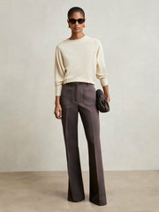 Wool-Blend Reverse-Seam Batwing Jumper With Cashmere Cream | Women