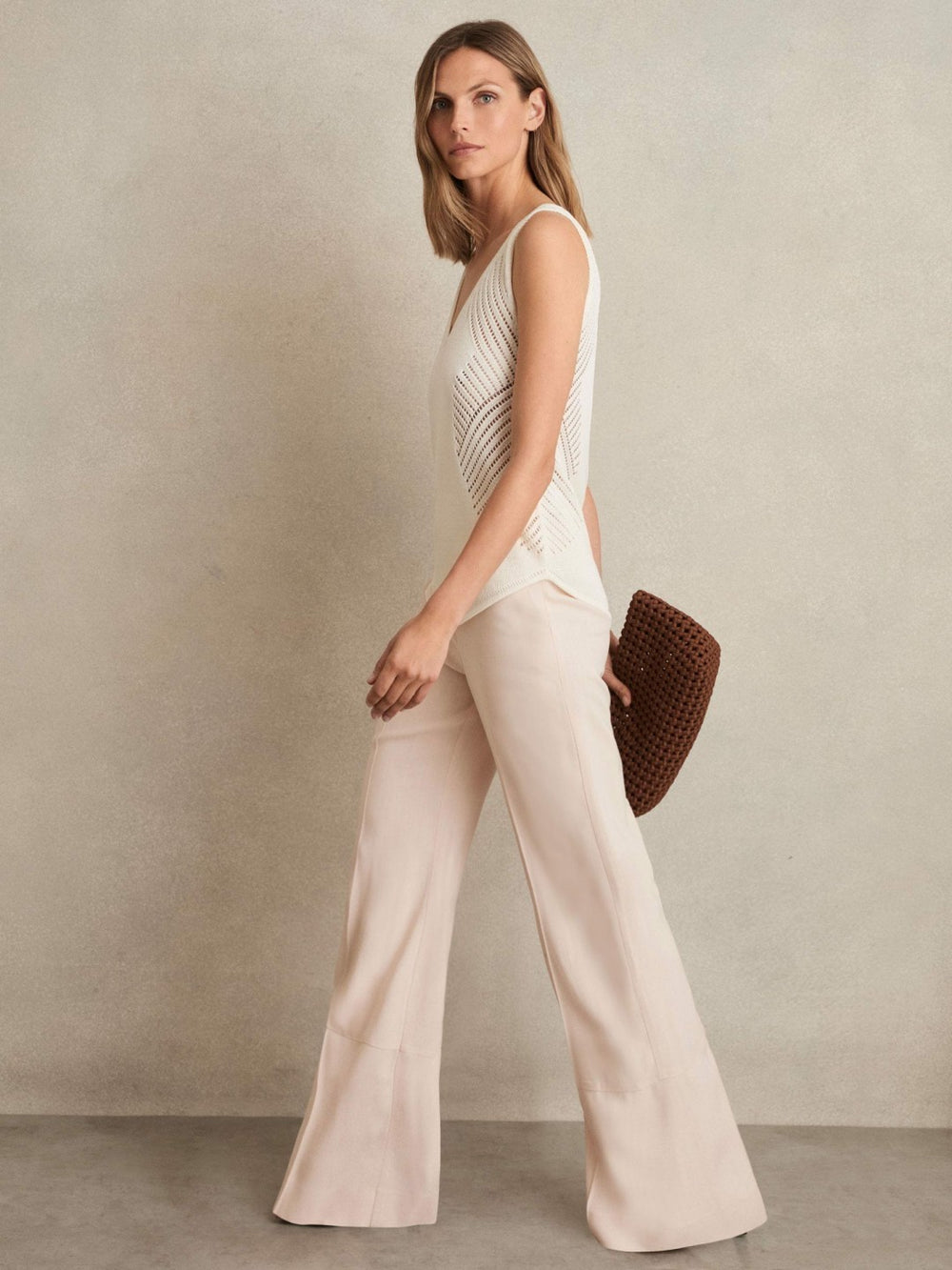 Wide-Leg Suit Trousers Pink | Women