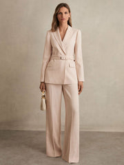 Petite Wide-Leg Suit Trousers Pink | Women