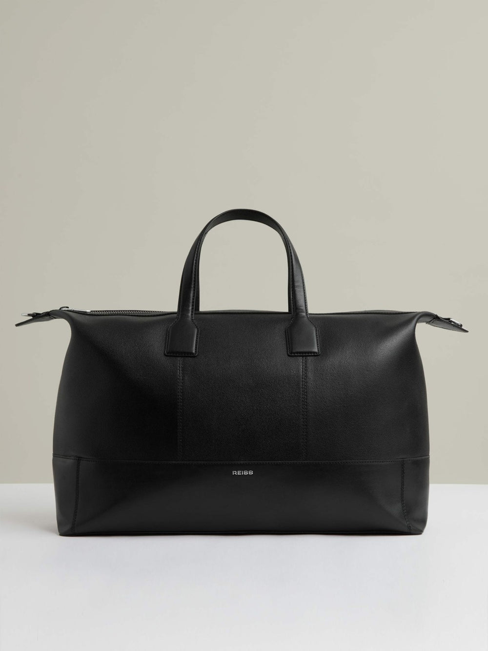 Micro-Grain Leather Holdall Black | Men