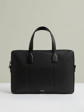 Micro-Grain Leather Briefcase Black | Men
