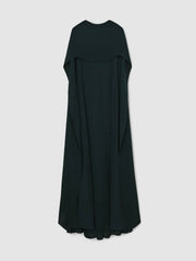 Crepe Cape Maxi Dress Teal Green | Women
