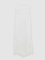 Crepe Cape Maxi Dress White | Women