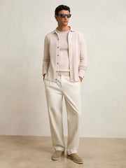 Merino Wool Button-Through Cardigan Beige | Men