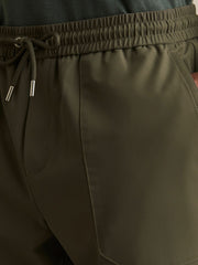 Drawstring Technical Cuffed Trousers Green | Men