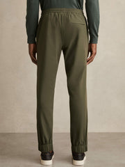 Drawstring Technical Cuffed Trousers Green | Men