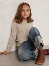 9-13 yrs Wool-Blend Open-Stitch Jumper with Cashmere Oatmeal | Children & Baby