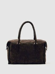 Suede Braided-Strap Bowling Bag Chocolate | Women