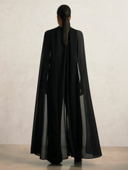 Wide-Leg Cape Jumpsuit Black | Women