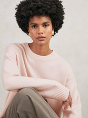 Wool-Cashmere Crew-Neck Jumper Pink | Women