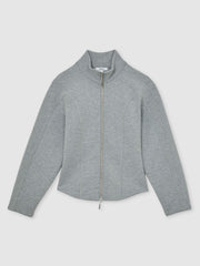 Funnel-Neck Zip-Through Sweatshirt Grey | Women