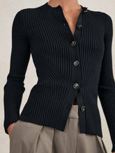 Button Front Knit Cardigan Navy | Women