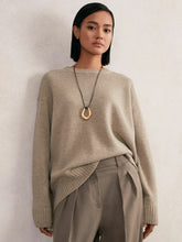 Wool-Cashmere Crew-Neck Jumper Stone | Women