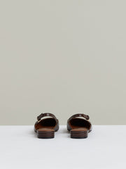Leather Slingback Ballerina Pumps Chocolate | Women