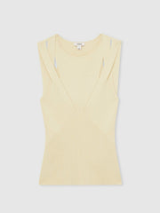 Cut-Out Rib-Knit Vest Cream | Women