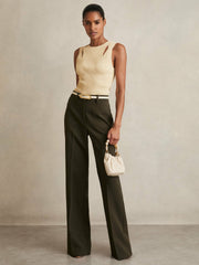 Cut-Out Rib-Knit Vest Cream | Women
