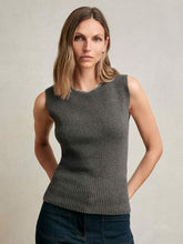 Wool-Blend Necklace-Trim Knitted Vest Charcoal Grey | Women