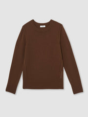 Wool-Blend Open-Stitch Jumper with Cashmere Toffee Brown | Women