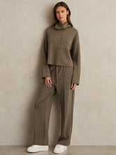 Petite Modal-Blend Interlock Wide-Leg Joggers Khaki Green | Women