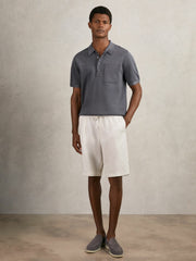 Press-Stud Seam-Detail Polo Shirt Airforce Blue | Men