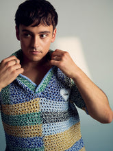 | Tom Daley Crochet Polo Shirt Yellow/Green/Blue Multi | Men