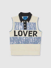 | Tom Daley Stripe Polo Vest Soft Blue | Men