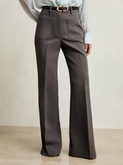 Twill Patch-Pocket Flared Trousers Mauve Neutral | Women