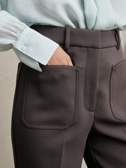 Twill Patch-Pocket Flared Trousers Mauve Neutral | Women