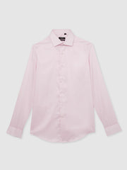 Slim Fit Slim-Fit Cotton-Sateen Shirt Pink | Men