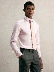 Slim Fit Slim-Fit Cotton-Sateen Shirt Pink | Men