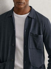 Merino Wool Button-Through Shirt Midnight Navy | Men