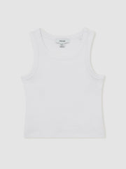3-9 yrs Stretch-Cotton Ribbed Vest Ivory | Children & Baby