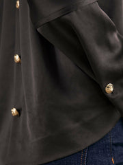 Satin Button-Back Long-Sleeve Top Mauve | Women