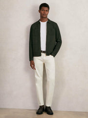 Four-Pocket Zip-Through Cardigan Forest Green | Men