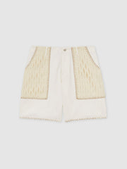 | Tom Daley Crochet Denim Shorts Off White | Men