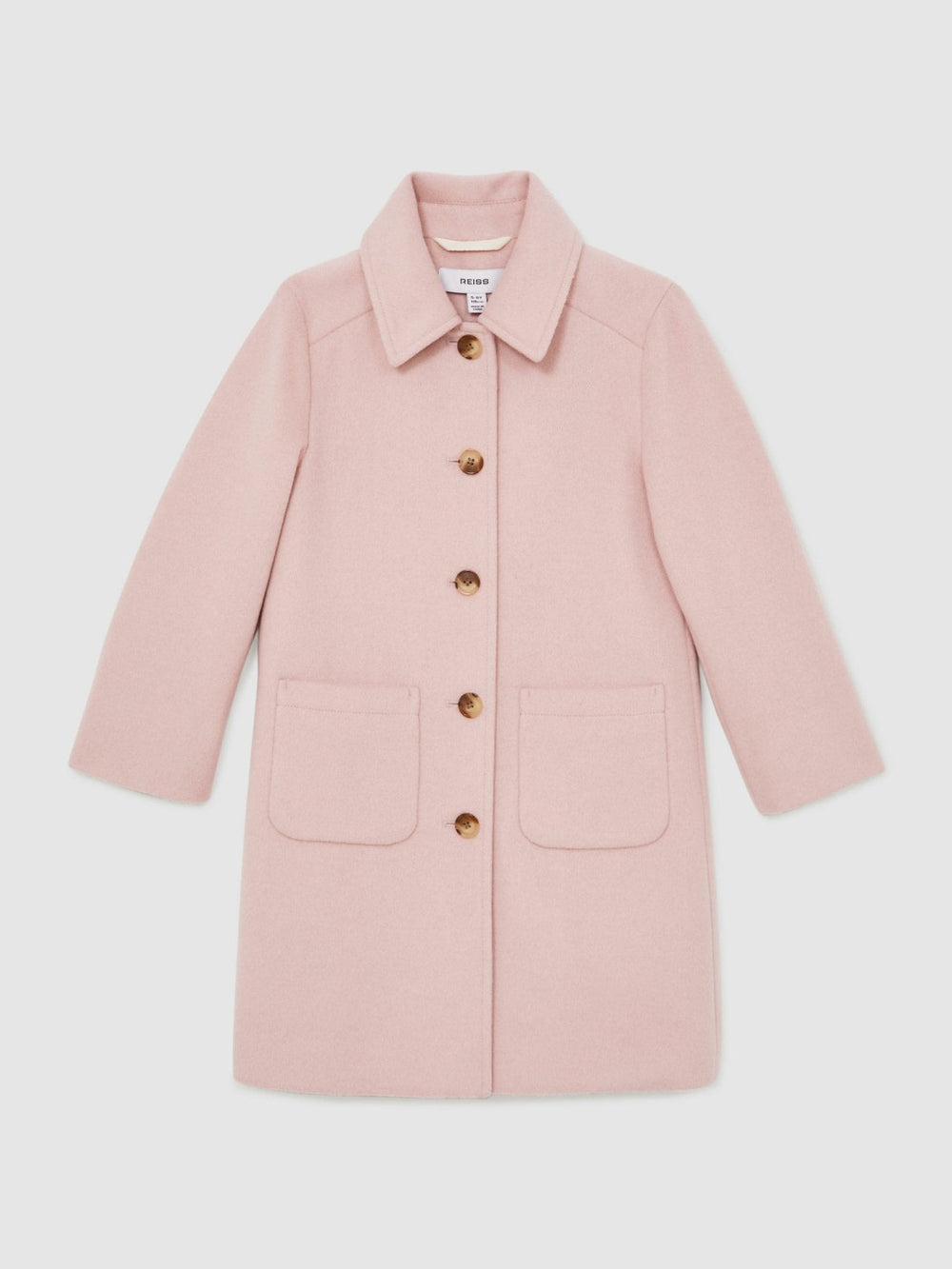 13-14 yrs Wool-Blend Single-Breasted Coat Pink | Children & Baby